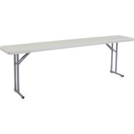 NATIONAL PUBLIC SEATING Interion® Plastic Folding Seminar Table, 18" x 96", White BT1896
